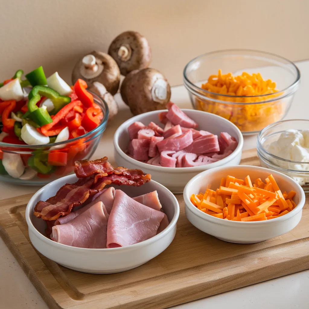 IHOP Omelettes Menu 15 Ingredient choices available for customizing an IHOP omelette