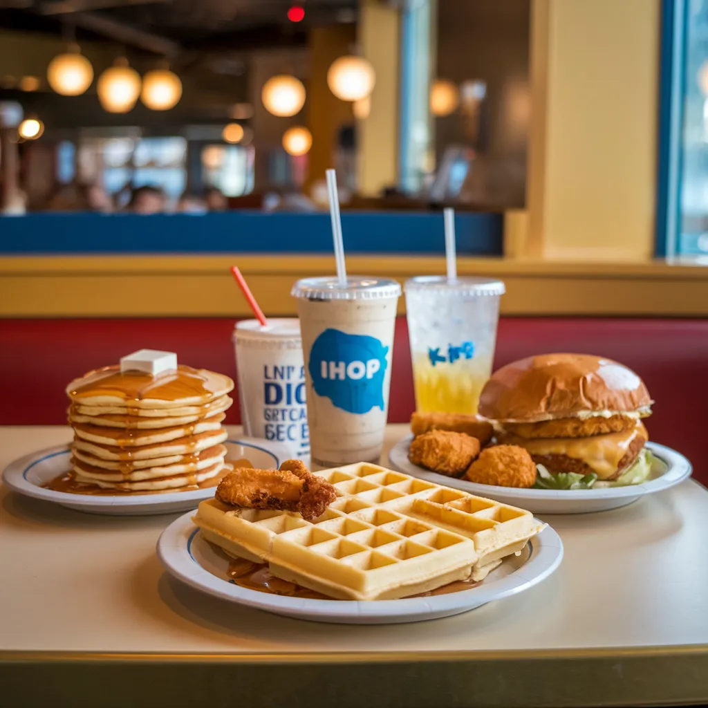 IHOP kids menu items served in restaurant dining area